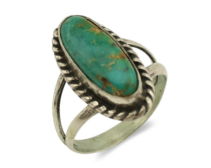 Navajo Ring .925 Silver Nevada Turquoise Artist Native American C.1980's