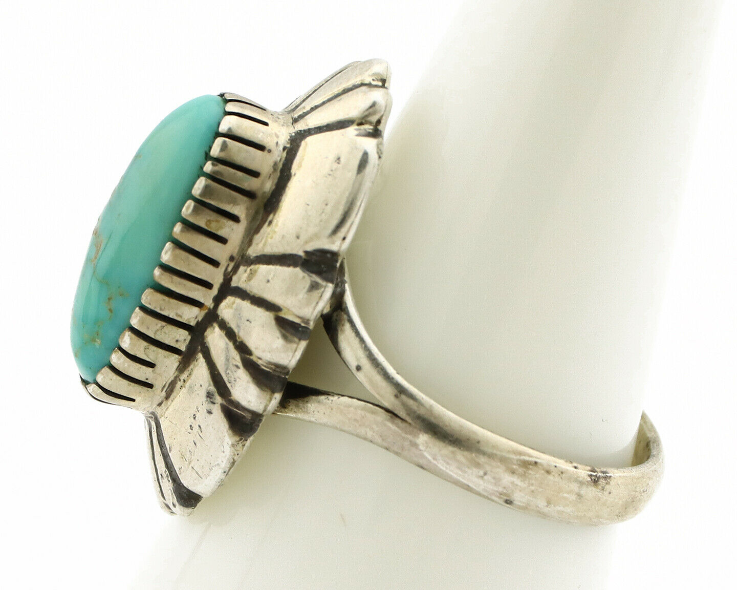 Navajo Ring .925 Silver Arizona Turquoise Signed M Montoya C.80's