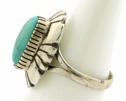 Navajo Ring .925 Silver Arizona Turquoise Signed M Montoya C.80's