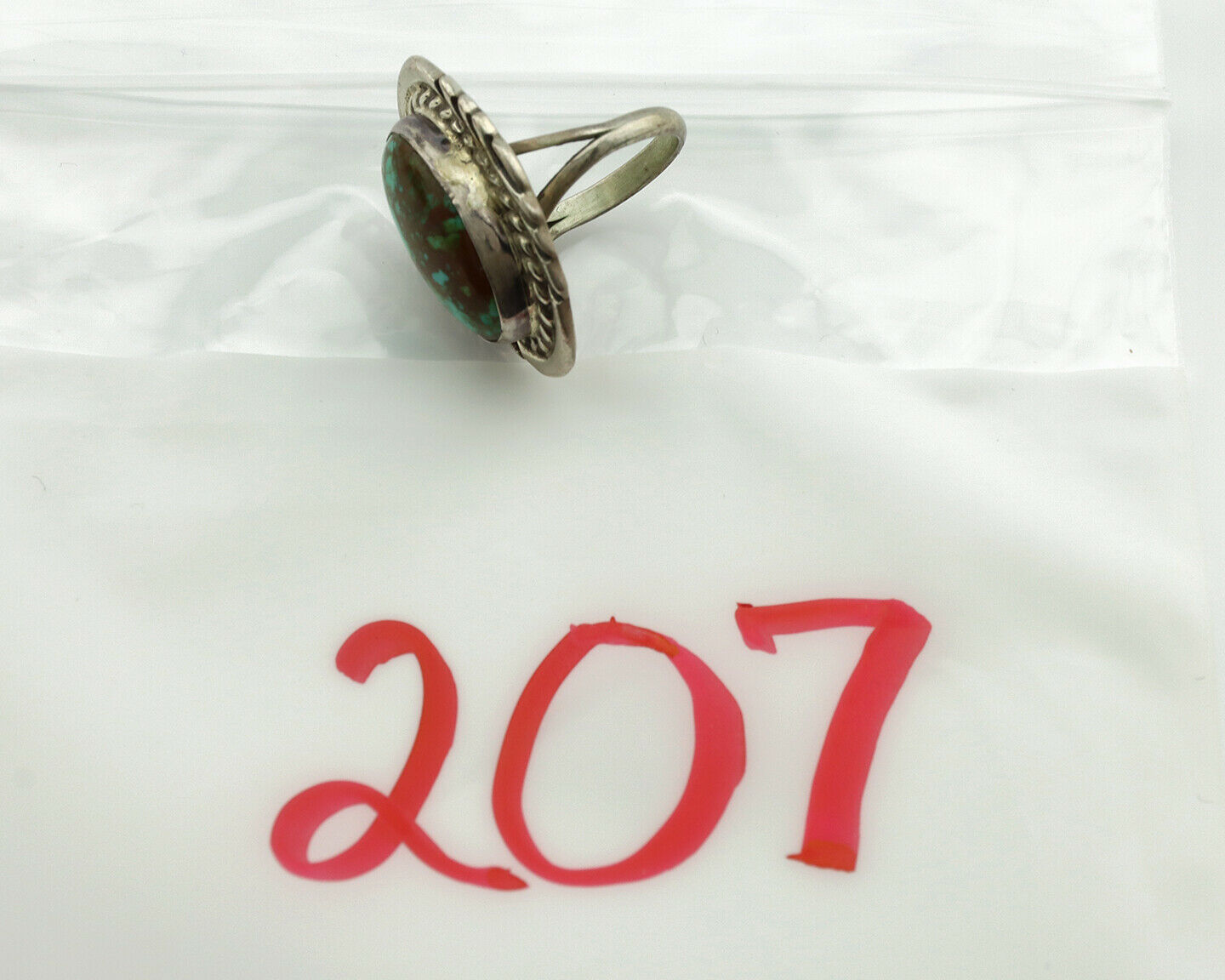 Navajo Ring .925 Silver Kingman Turquoise Signed Billy Eagle C.1980's