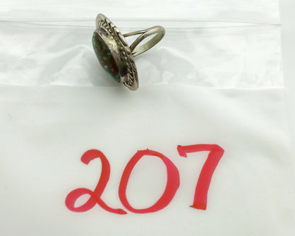 Navajo Ring .925 Silver Kingman Turquoise Signed Billy Eagle C.1980's