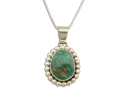 Navajo Necklace .925 Silver Royston Turquoise Signed Native C.1980's