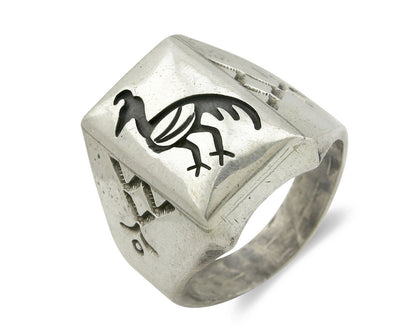 Navajo Road Runner Ring .925 Handmade Native American C.80's