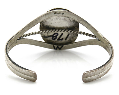 Women's Navajo Malachite Bracelet .925 Silver Native American 80's