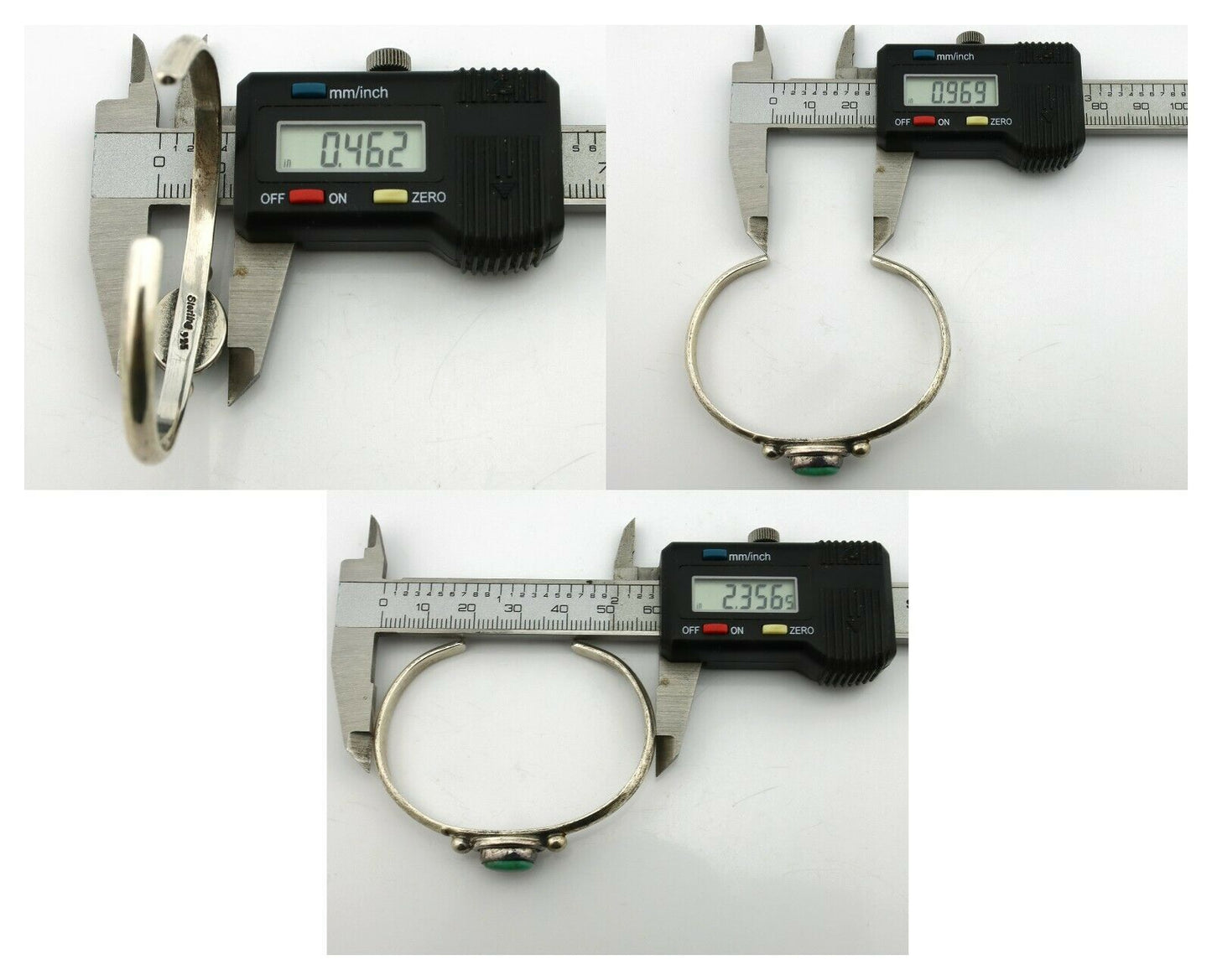 Navajo Bracelet .925 Silver Royston Turquoise Native American Artist C.90's