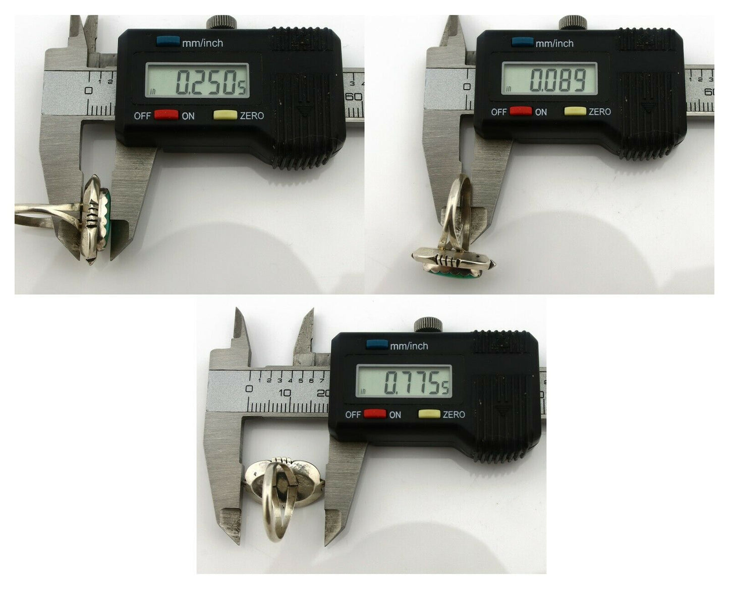 Navajo Ring .925 Silver Kingman Turquoise Handmade Native American Artist C.80's