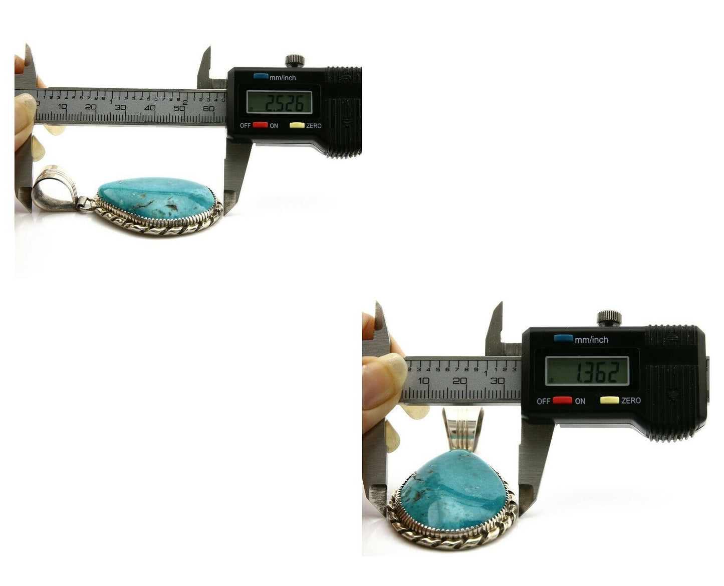 Navajo Pendant Turquoise Mountain .925 Silver Signed LTB C.80's