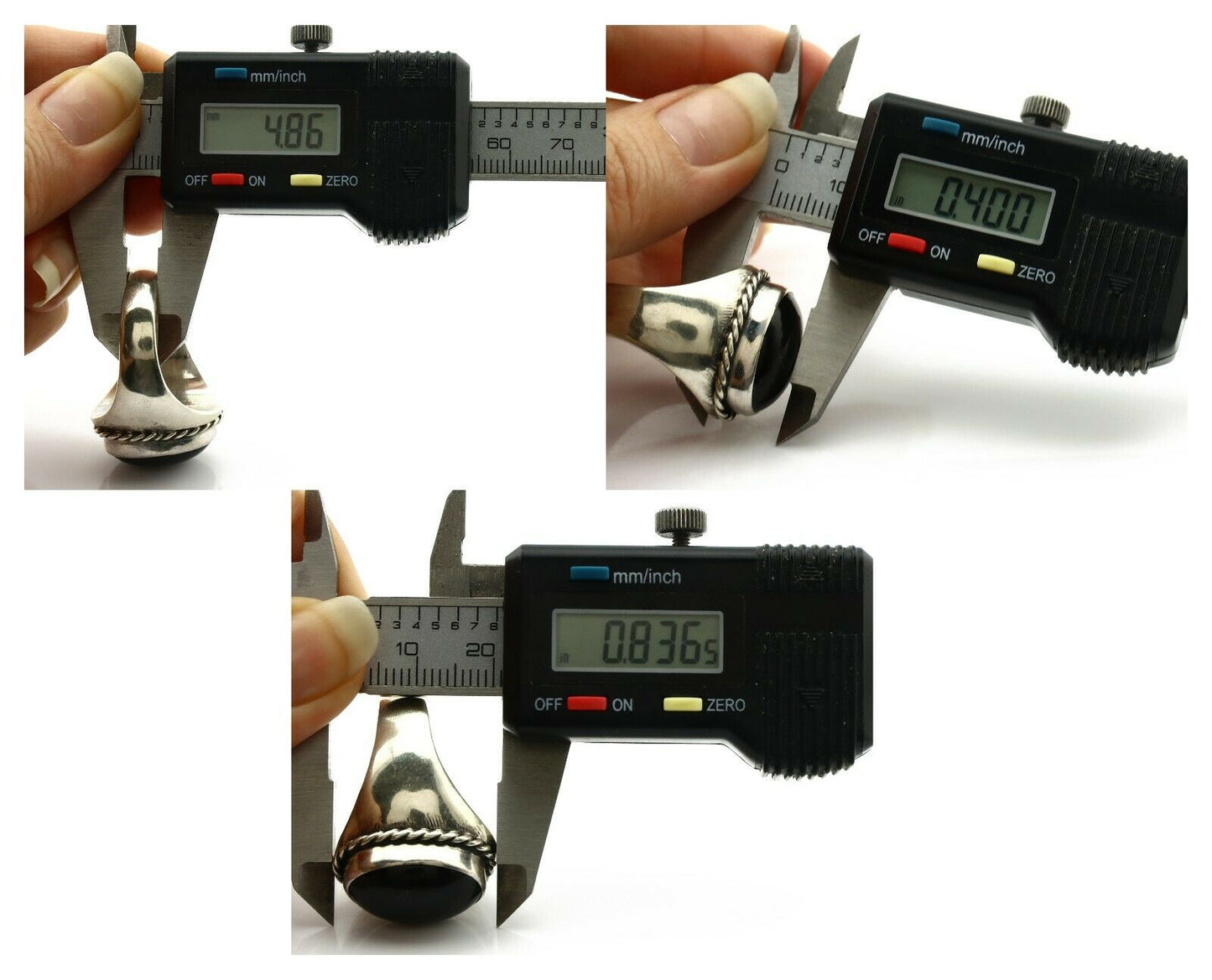 Navajo Ring .925 Silver Handmade Black Onyx Native American Artist C.80's