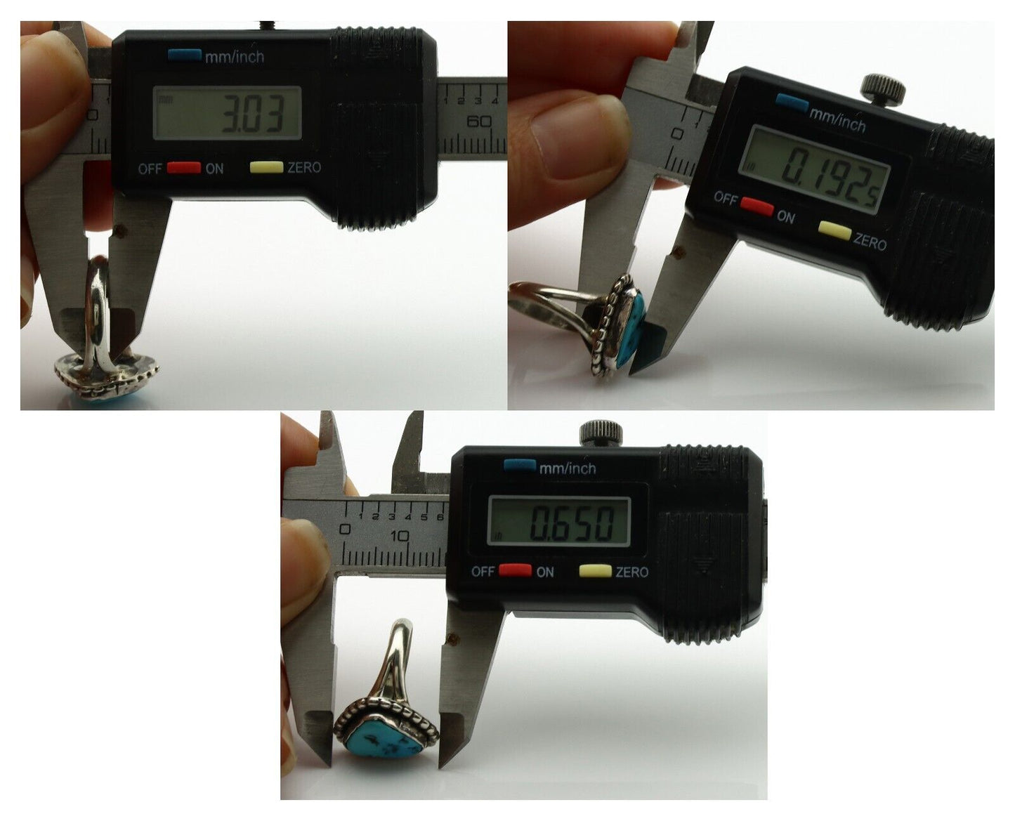 Navajo Ring .925 Silver Sleeping Beauty Turquoise Native Artist C.1980's
