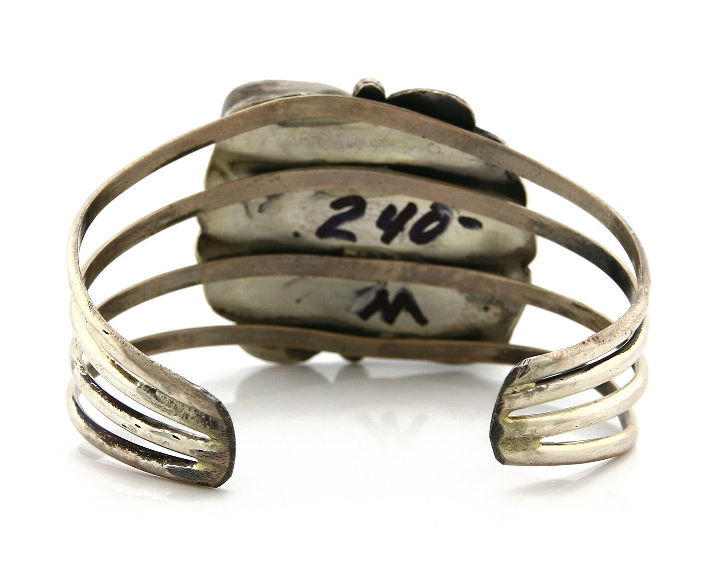 Navajo Bracelet .925 Silver Coral & Turquoise Artist Native American C.1975