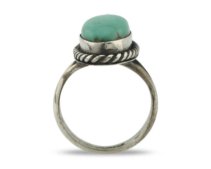 Navajo Ring .925 Silver Natural Blue Turquoise Native American Artist C.80's