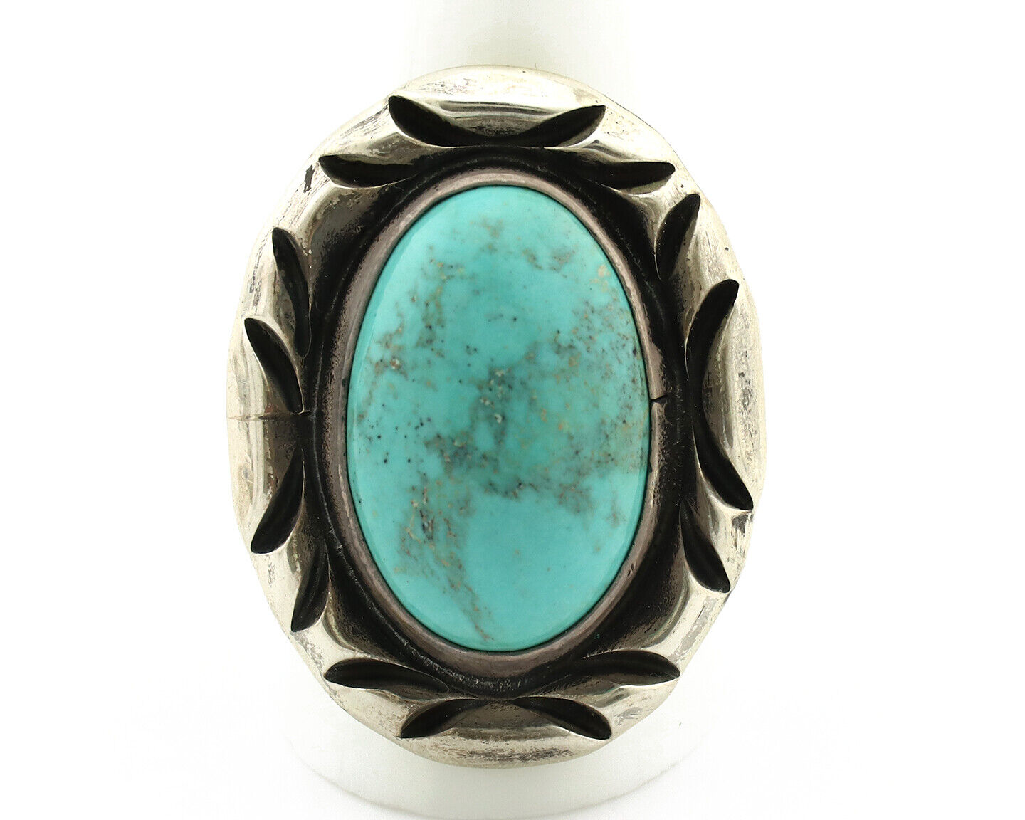 Navajo Ring 925 Silver Turquoise Mountain Artist Signed C Montoya C.80's