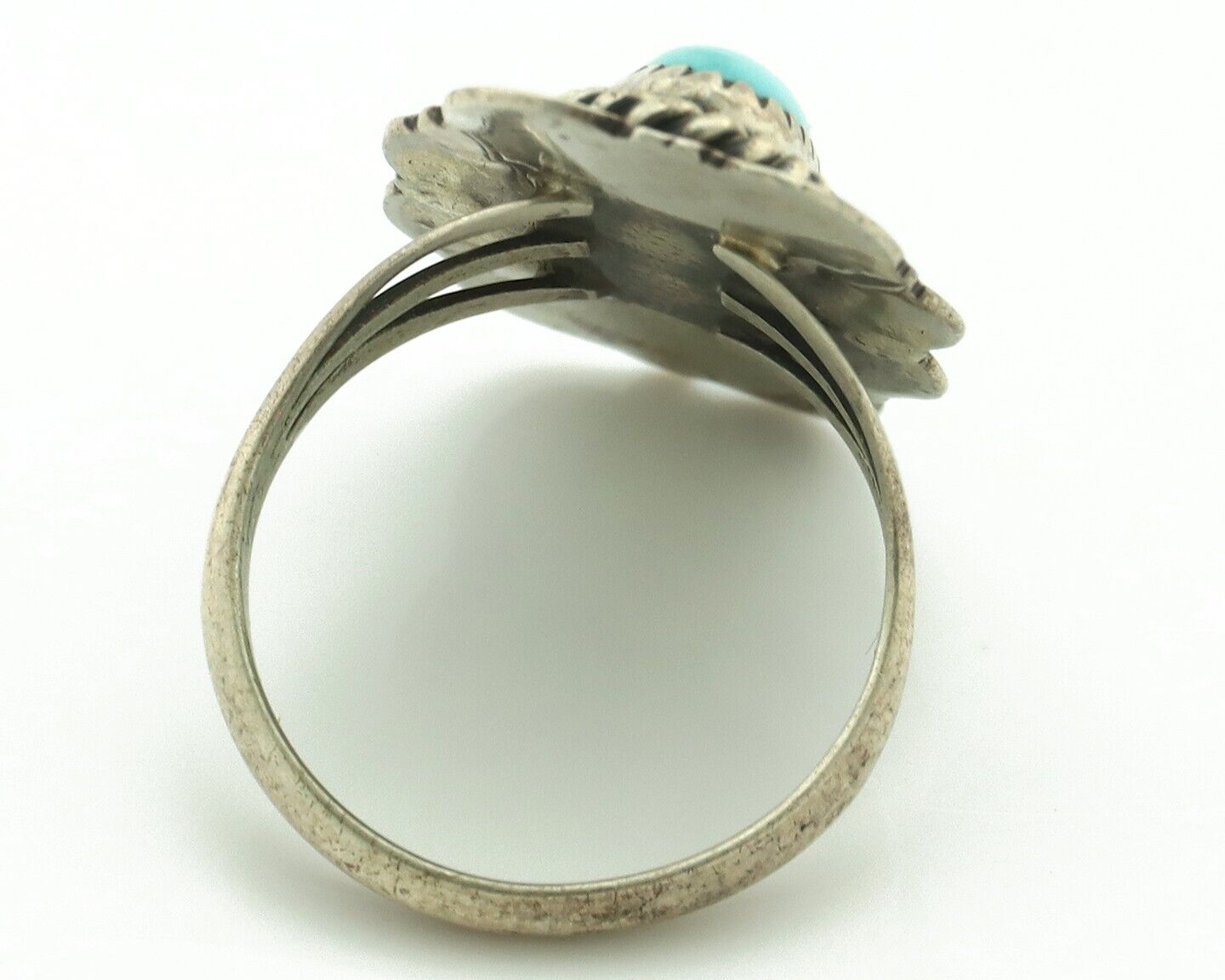 Navajo Ring 925 Silver Turquoise Native American Artist C.80's