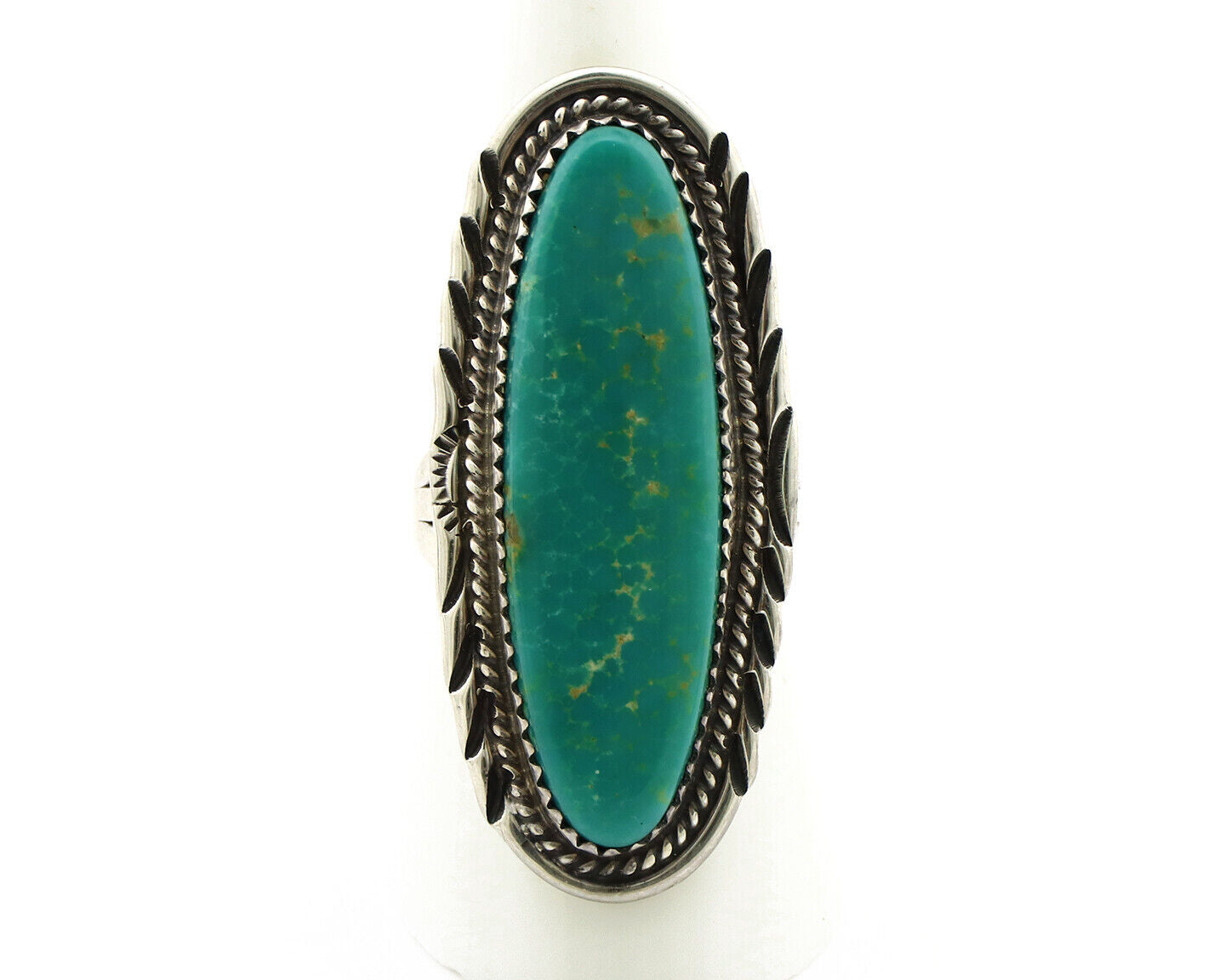 Navajo Ring 925 Silver Natural Blue Turquoise Artist Signed USA C.80's
