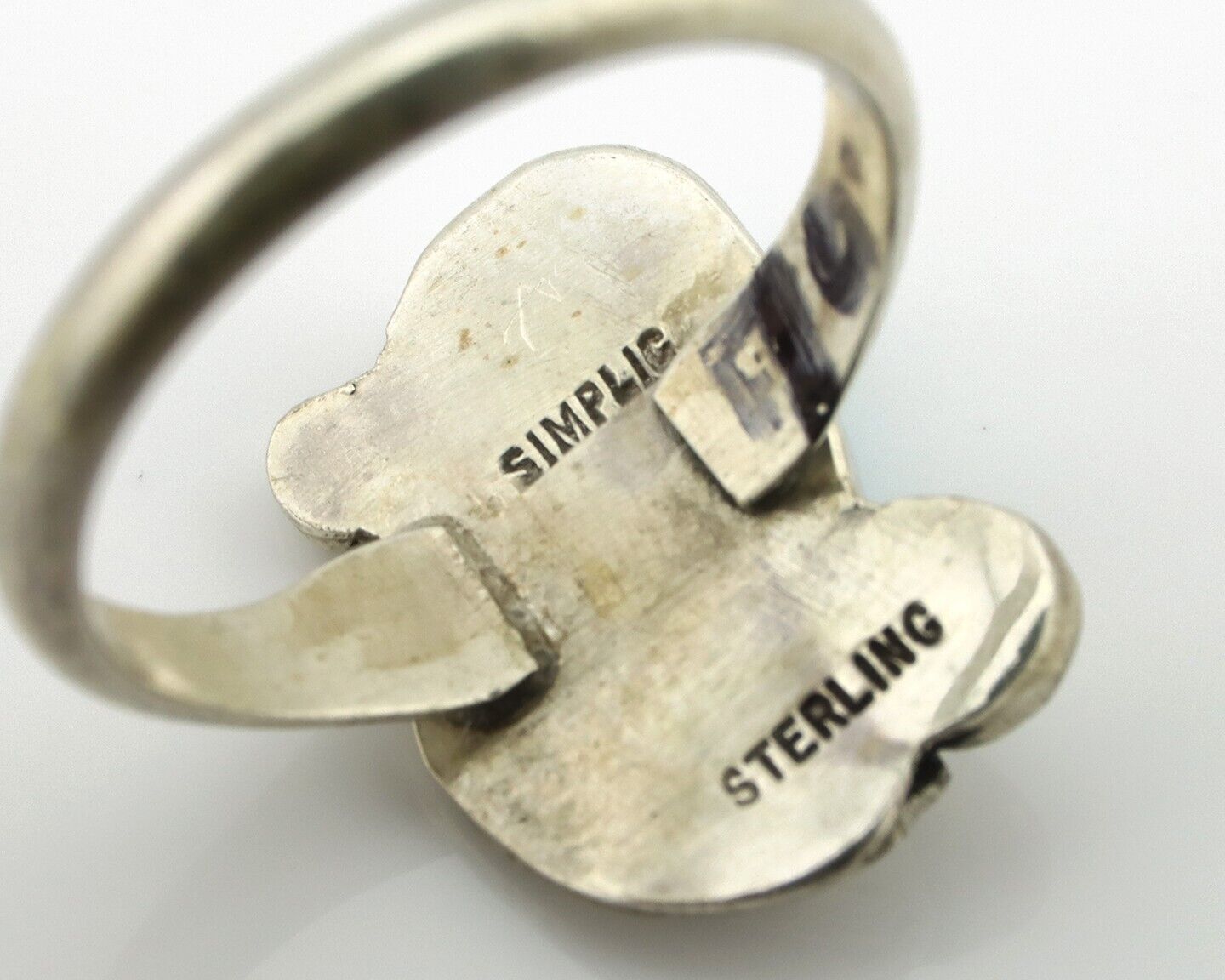 Zuni Ring 925 Silver Natural Mined Blue Turquoise Artist Signed Simplicio C.80's