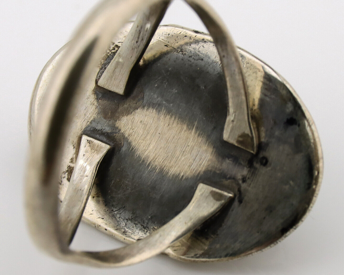 Navajo Ring .925 Silver Nevada Turquoise Native American Artist C.1980's
