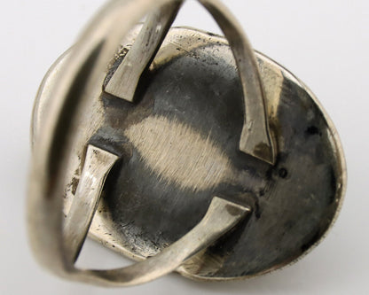 Navajo Ring .925 Silver Nevada Turquoise Native American Artist C.1980's