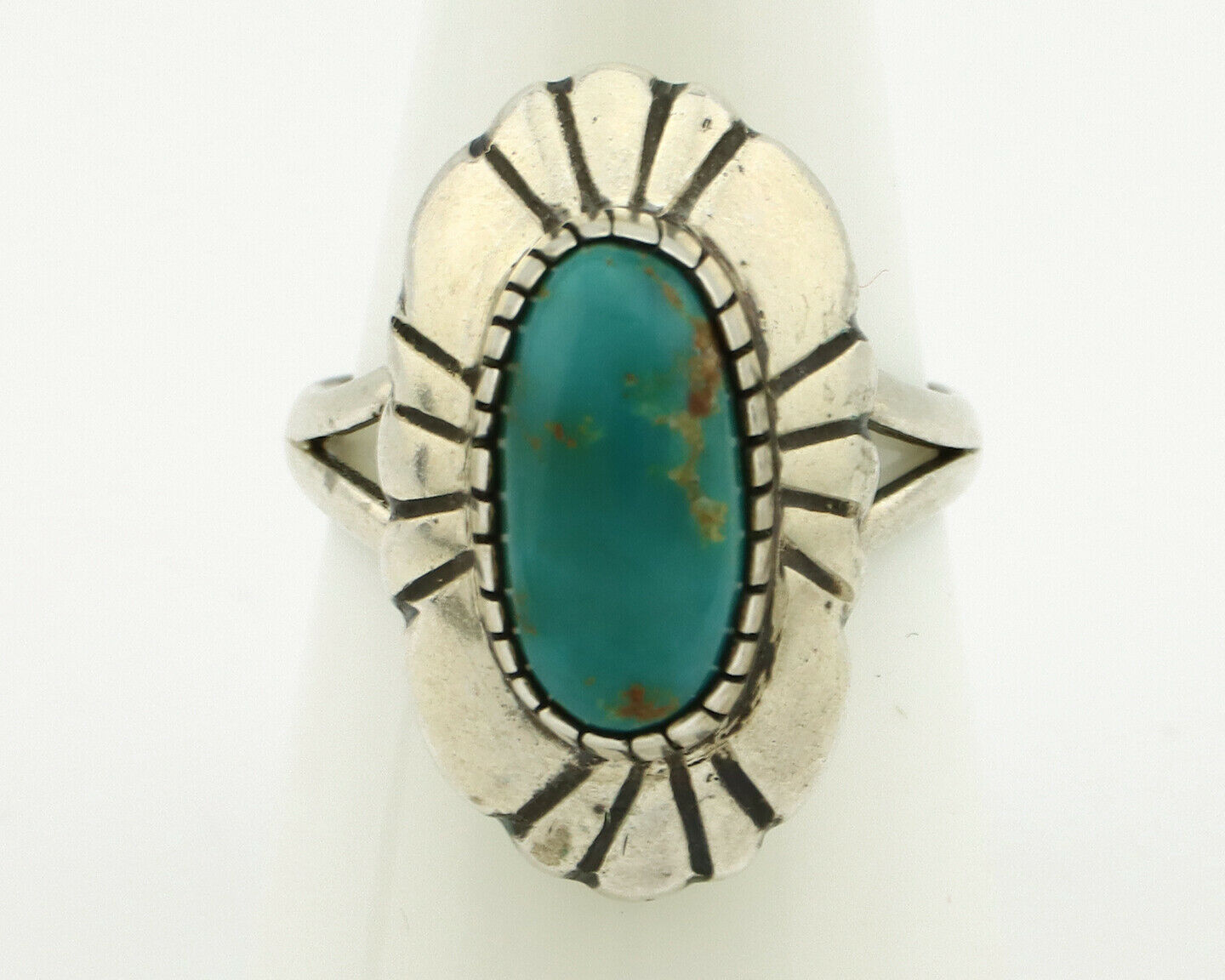 Navajo Ring .925 Silver Arizona Turquoise Signed M Montoya C.80's
