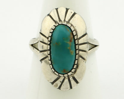 Navajo Ring .925 Silver Arizona Turquoise Signed M Montoya C.80's