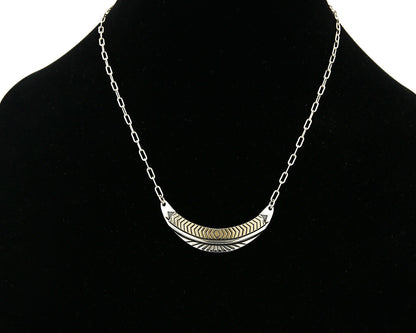 Women's Navajo Necklace .925 Silver & 14k Solid Gold Signed MM Rogers HMY