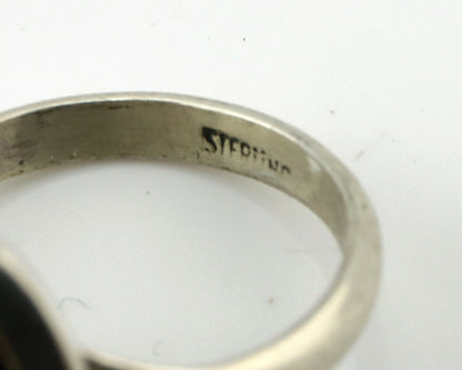 Navajo Ring .925 Silver Kingman Turquoise Handmade Native American Artist C80s