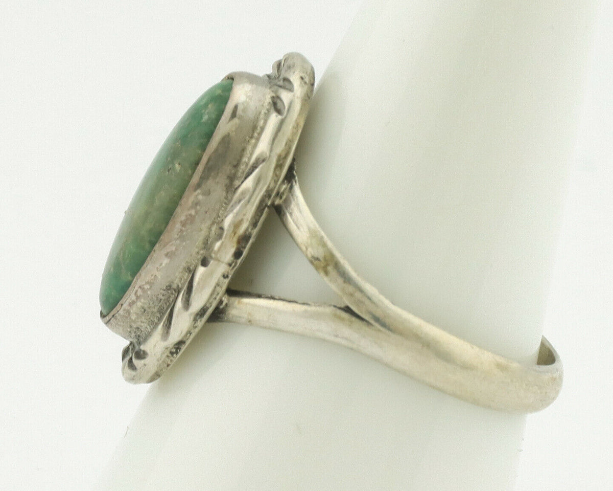 Navajo Ring .925 Silver Natural Turquoise Artist Signed Native American C.80's