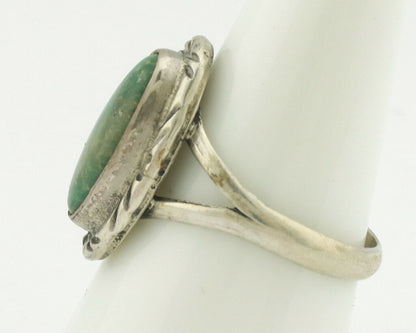 Navajo Ring .925 Silver Natural Turquoise Artist Signed Native American C.80's
