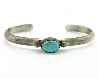 Navajo Bracelet .925 Silver Blue Turquoise Native American Artist C.80's