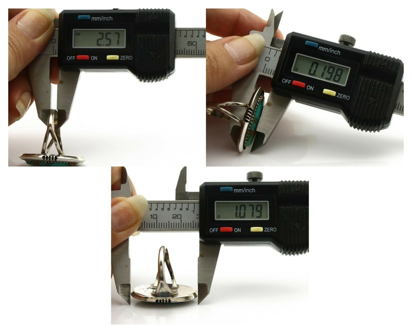 Navajo Ring .925 Silver Turquoise Mountain Native American C.80's