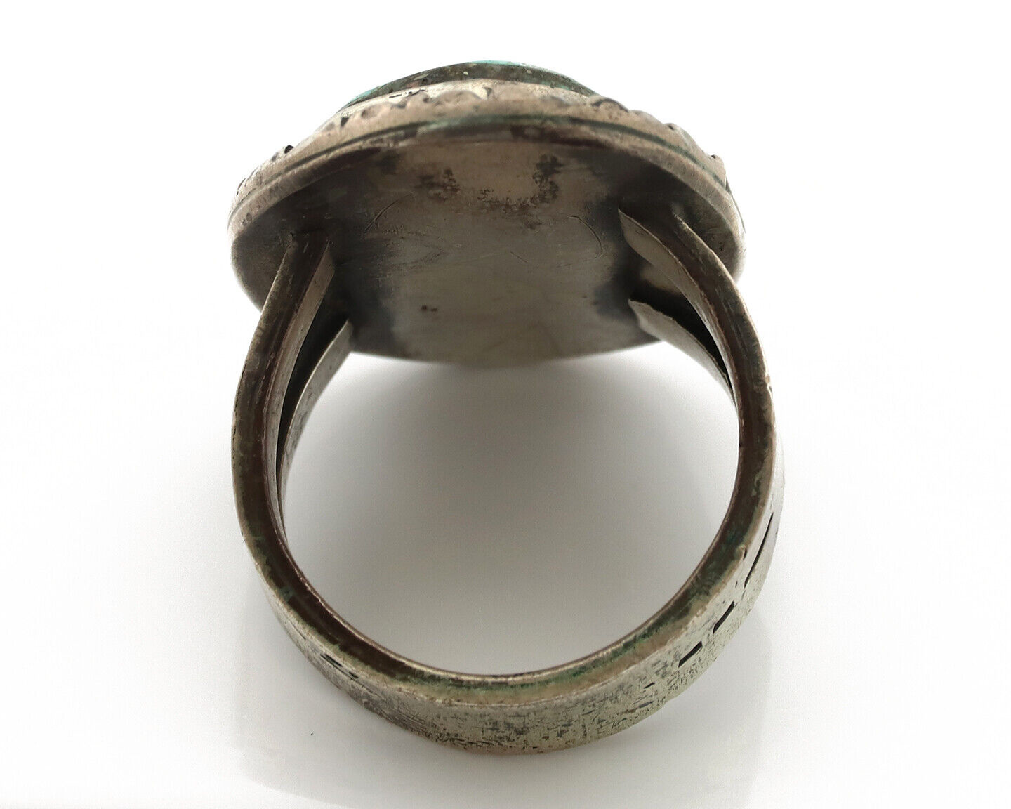 Navajo Ring 925 Silver Bisbee Turquoise Native American Artist C.1980's