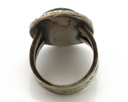 Navajo Ring 925 Silver Bisbee Turquoise Native American Artist C.1980's
