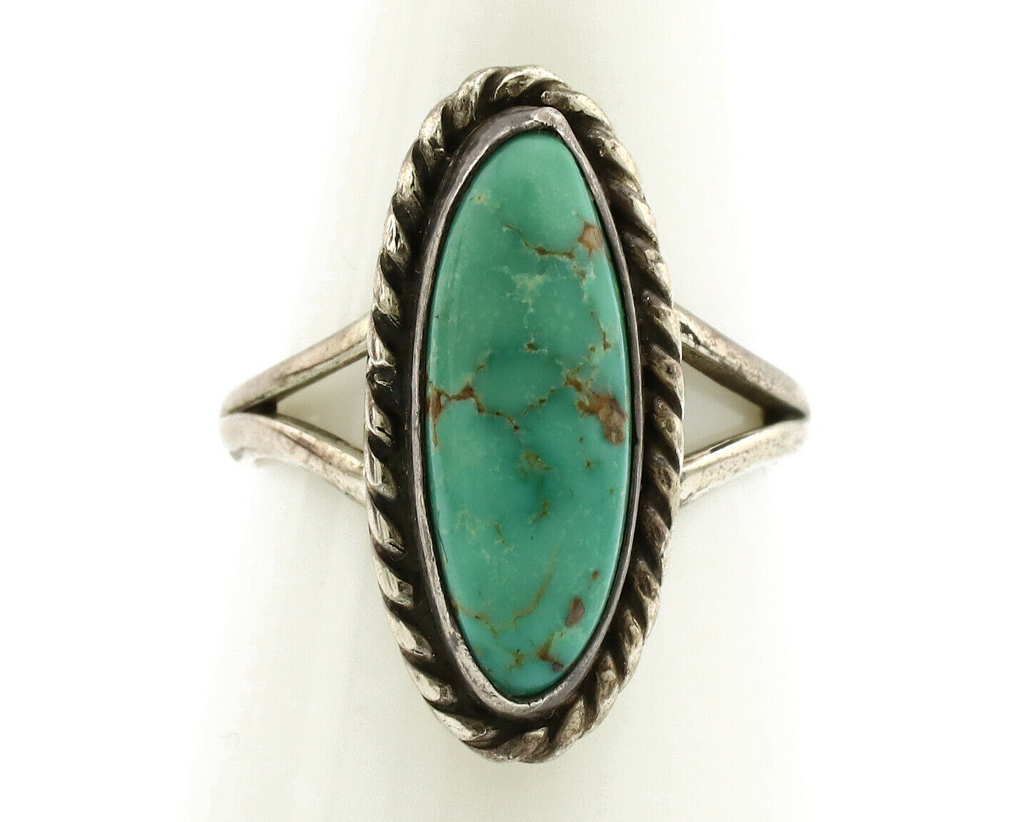Navajo Ring .925 Silver Nevada Turquoise Artist Native American C.1980's