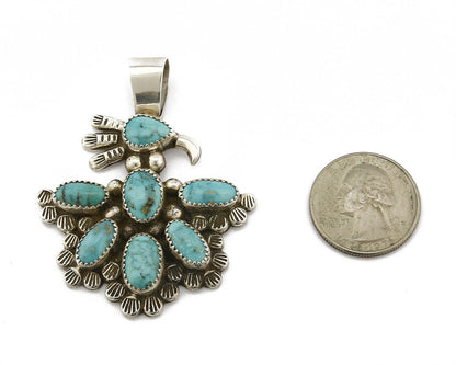 Navajo Signed "DS" Dorothy Secatero .925 Silver Thunderbird Pendant