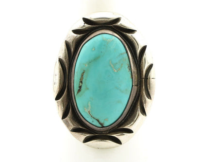 Navajo Ring 925 Silver Natural Blue Turquoise Native Artist Signed C Montoya C80