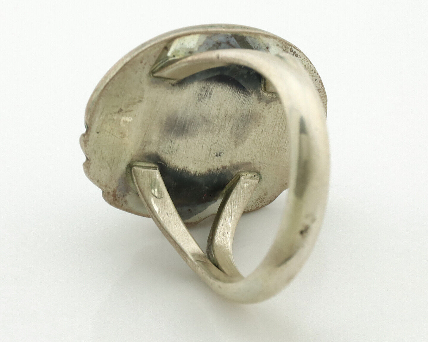 Navajo Ring .925 Silver Natural Blue Turquoise Native American Artist C.1980's