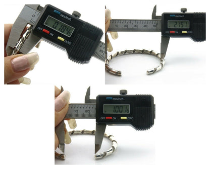 Navajo Bracelet .925 SOLID Silver Handmade Artist Tahe Circa Late 1980's