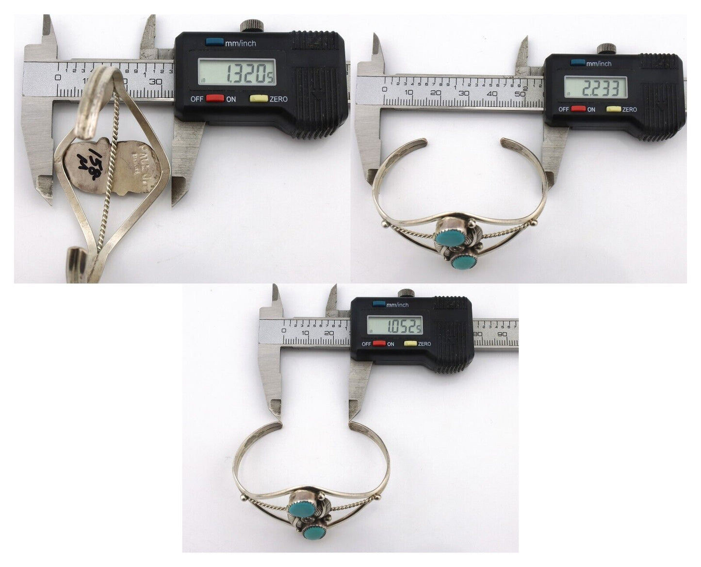 Navajo Bracelet 925 Silver Blue Turquoise Native American Artist Sgined Paul J