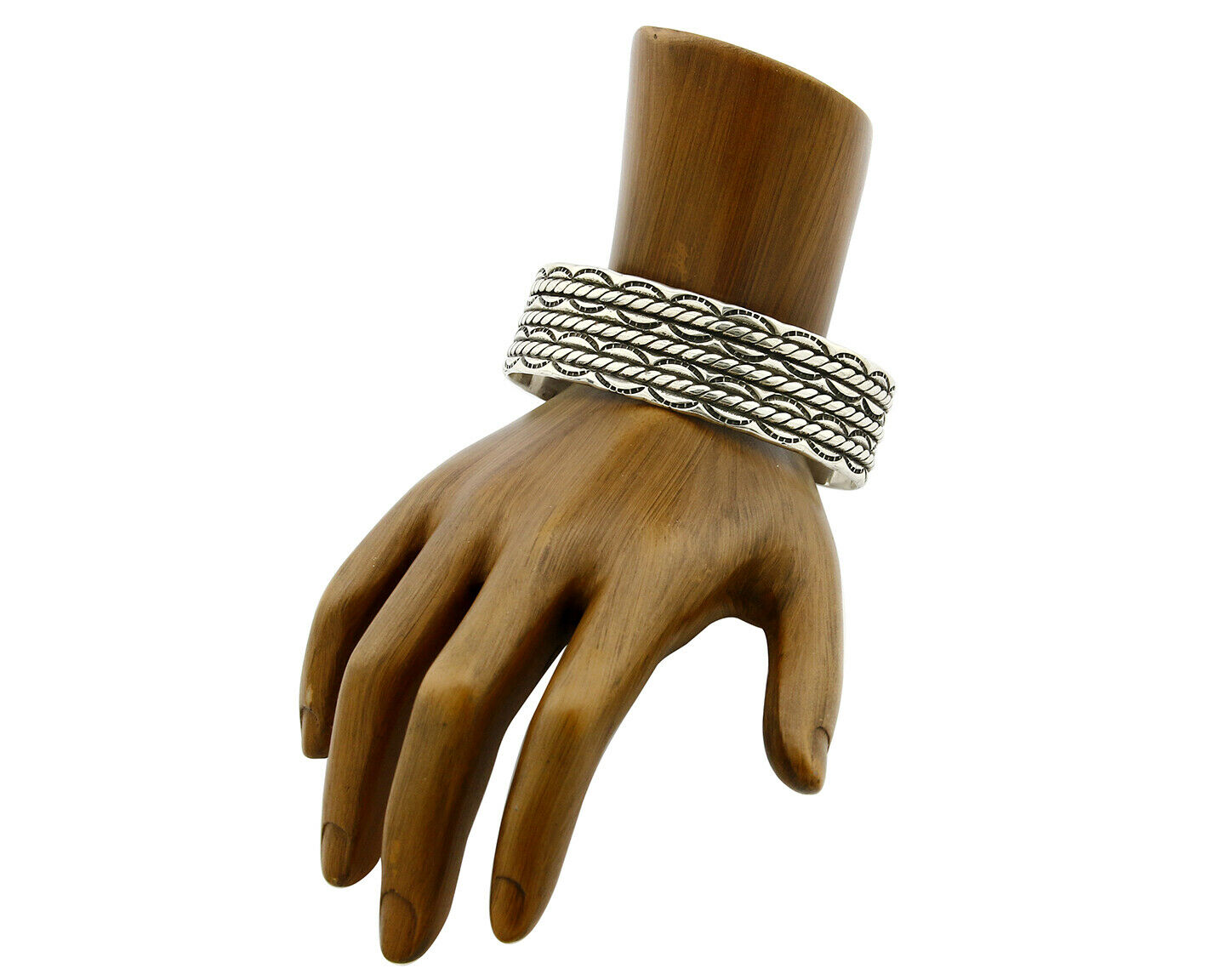 Women's Navajo Bracelet .925 Silver Handmade Cuff Signed Montoya C.1980's