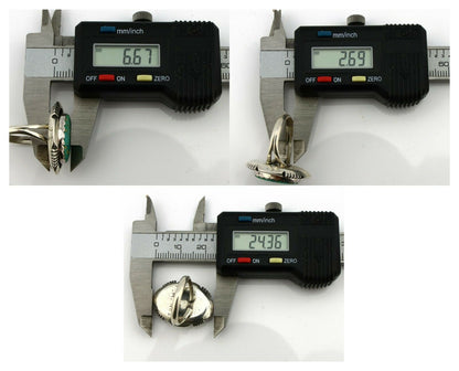 Navajo Ring .925 Silver Kingman Turquoise Artist Signed M Nez C80s