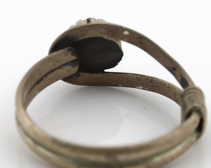 Navajo Ring 925 Silver Morenci Turquoise Native Artist C.80s