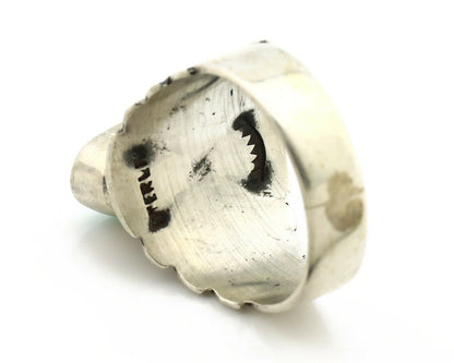 Navajo Ring .925 Silver Kingman Turquoise Artist Signed Apache C.80's