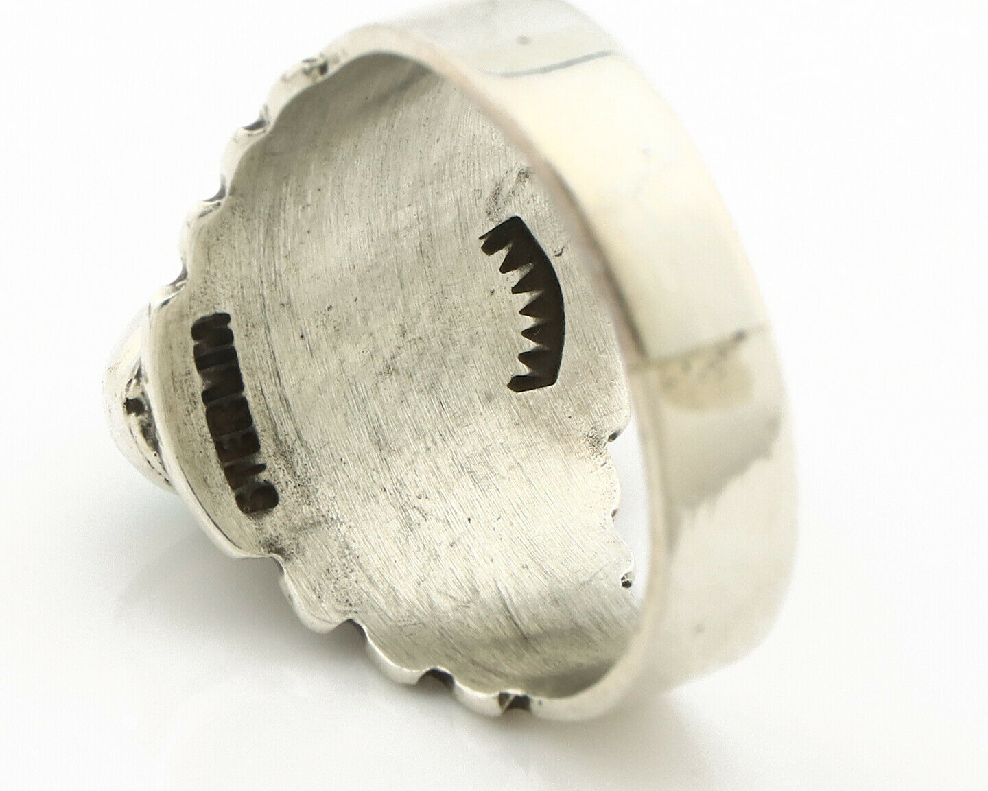 Navajo Ring .925 Silver Blue Green Arizona Turquoise Artist Signed Apache C.80's