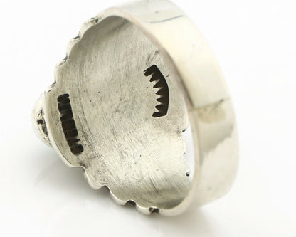 Navajo Ring .925 Silver Blue Green Arizona Turquoise Artist Signed Apache C.80's