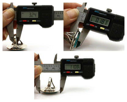 Navajo Ring .925 Silver Blue Gem Turquoise Native American Artist C.80's