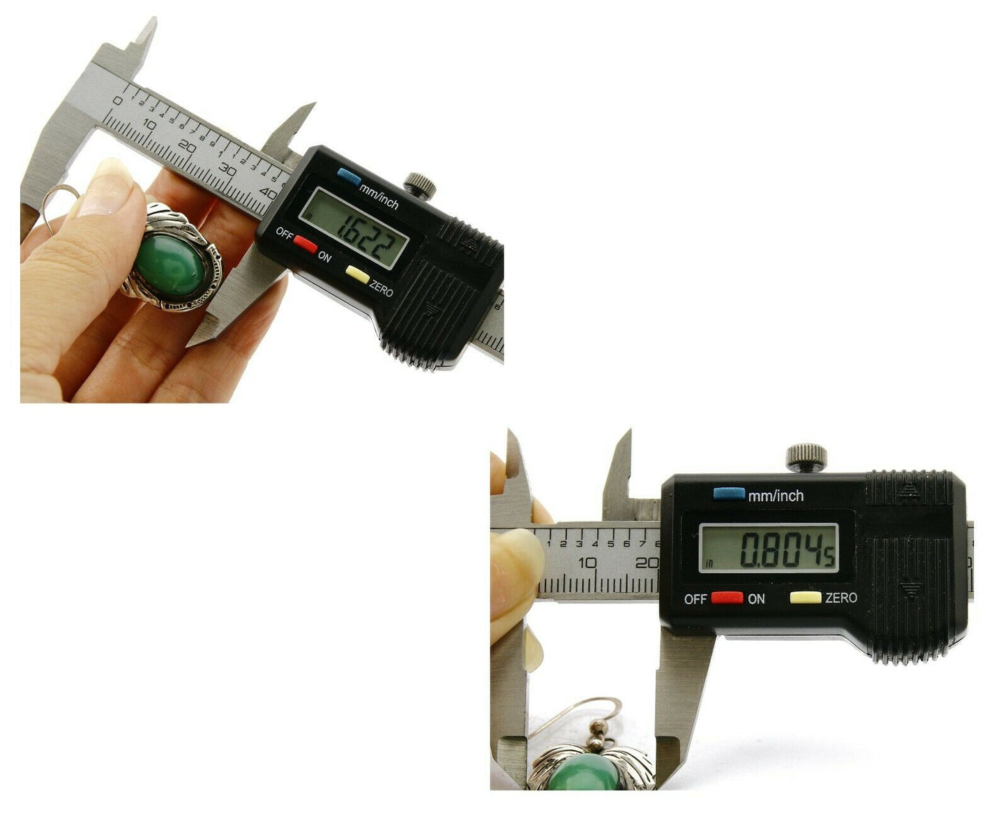 Women's Navajo Earrings .925 Silver Real California Jade Signed LL C.70's