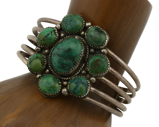 Navajo Bracelet .925 Silver Royston Turquoise Native American Artist C.80's