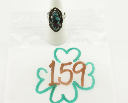 Navajo Ring .925 Silver Spiderweb Turquoise Artist Signed M C.90's