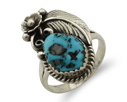 Navajo Ring 925 Silver Natural Blue Turquoise Native American Artist C.80's