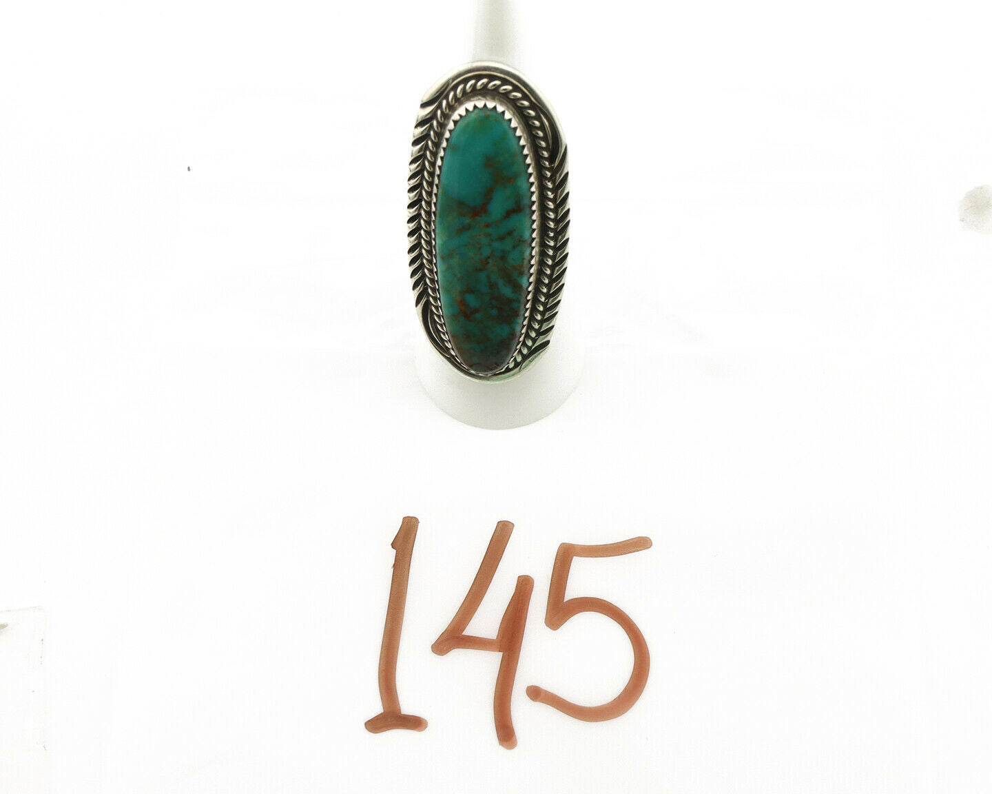 Navajo Ring .925 Silver Turquoise Mountain Artist Talhat C.80's