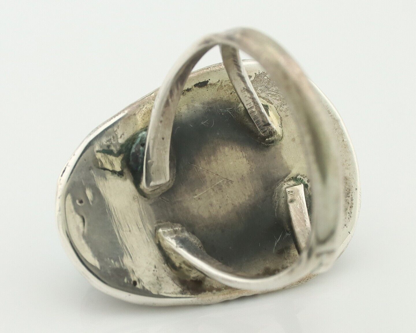 Navajo Ring .925 Silver Natural Blue Turquoise Native American Artist C.80's